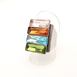 Silberner Ring DÉCO bunt