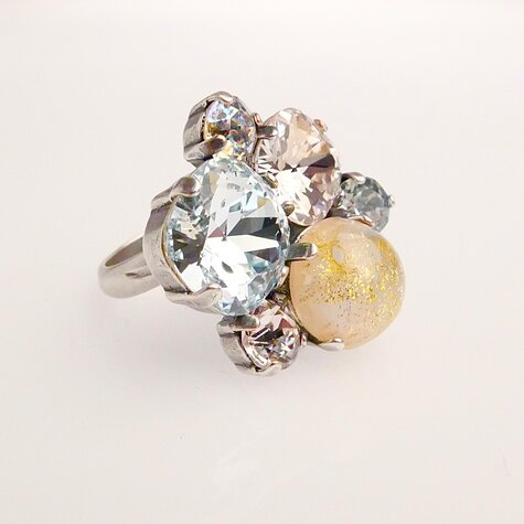 Silberner Ring D`OR pastell