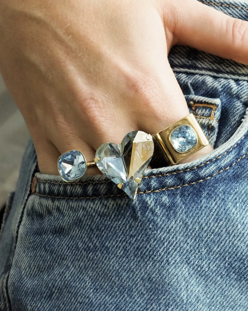 Ringe mit geschliffenen  KRISTALLEN