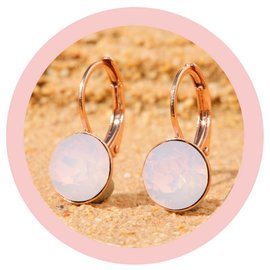 Goldener Ohrring CHATON rose water opal