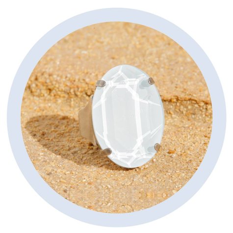 artjany Ring mit einem crystal from Swarovski in powder blue