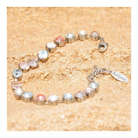 Silbernes Armband TENNIS rose blau