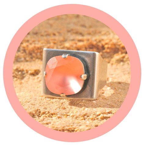 Silberner Ring CARRET rose peach