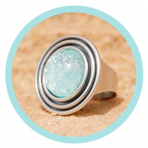 Silberner Ring ESPIRAL mint patina