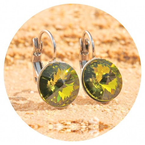 Silberner Ohrring RIVOLI47 olivine