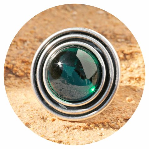 Silberner Ring ESPIRAL emerald