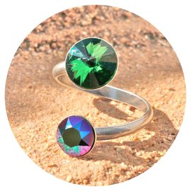Silberner Ring SÈTE emerald