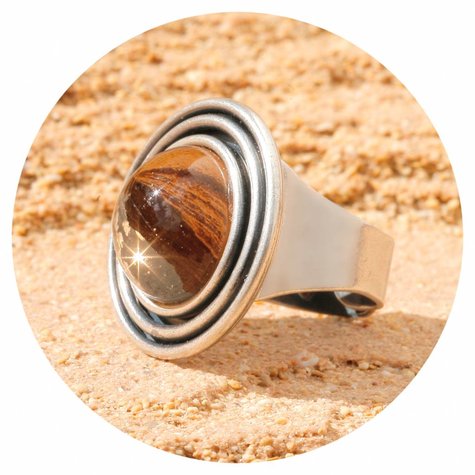 Silberner Ring ESPIRAL cognac
