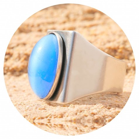 Silberner Ring MOVIDA seidenblau