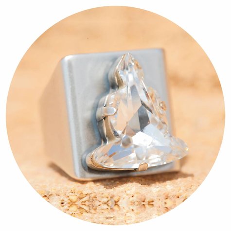 artjany Buddha Ring mit einem kristall in crystal