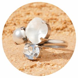 Silberner Ring TROIS pearl