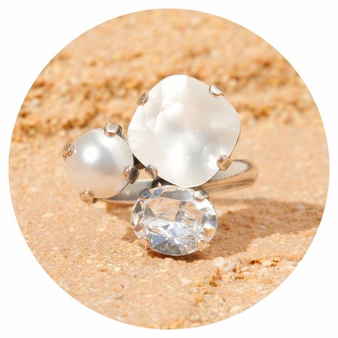 Silberner Ring TROIS pearl