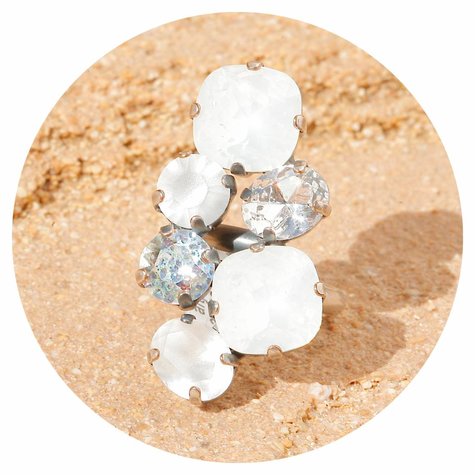 Silberner Ring ARLES weiss