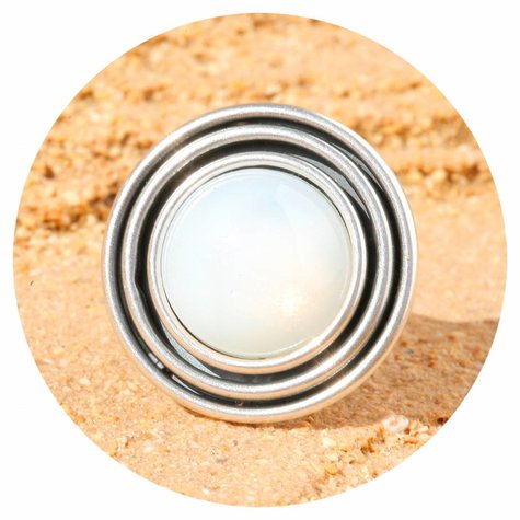 Silberner Ring ESPIRAL white opal