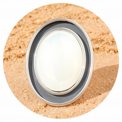 Silberner Ring INCA white opal