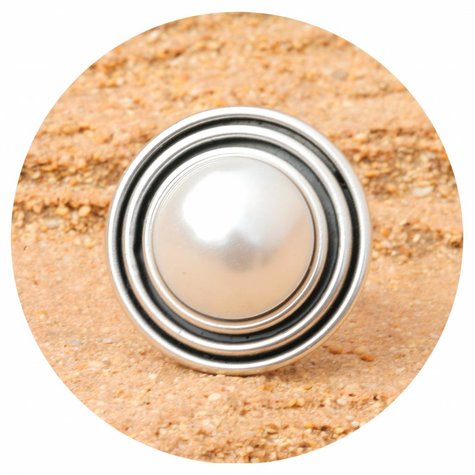 Silberner Ring ESPIRAL Perle