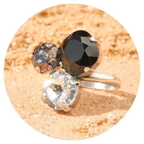 Silberner Ring TROIS47 black patina