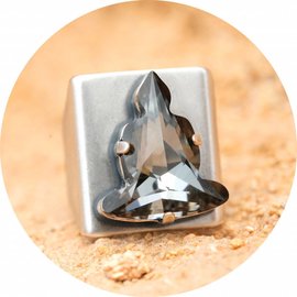 Silberner Ring AMIDA