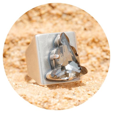 Silberner Ring AMIDA silver night