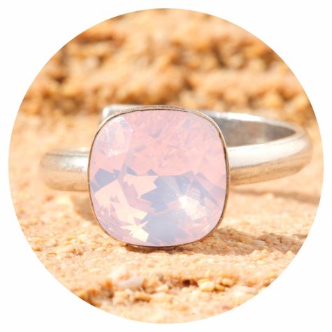Silberner Ring CUSHION rose water opal