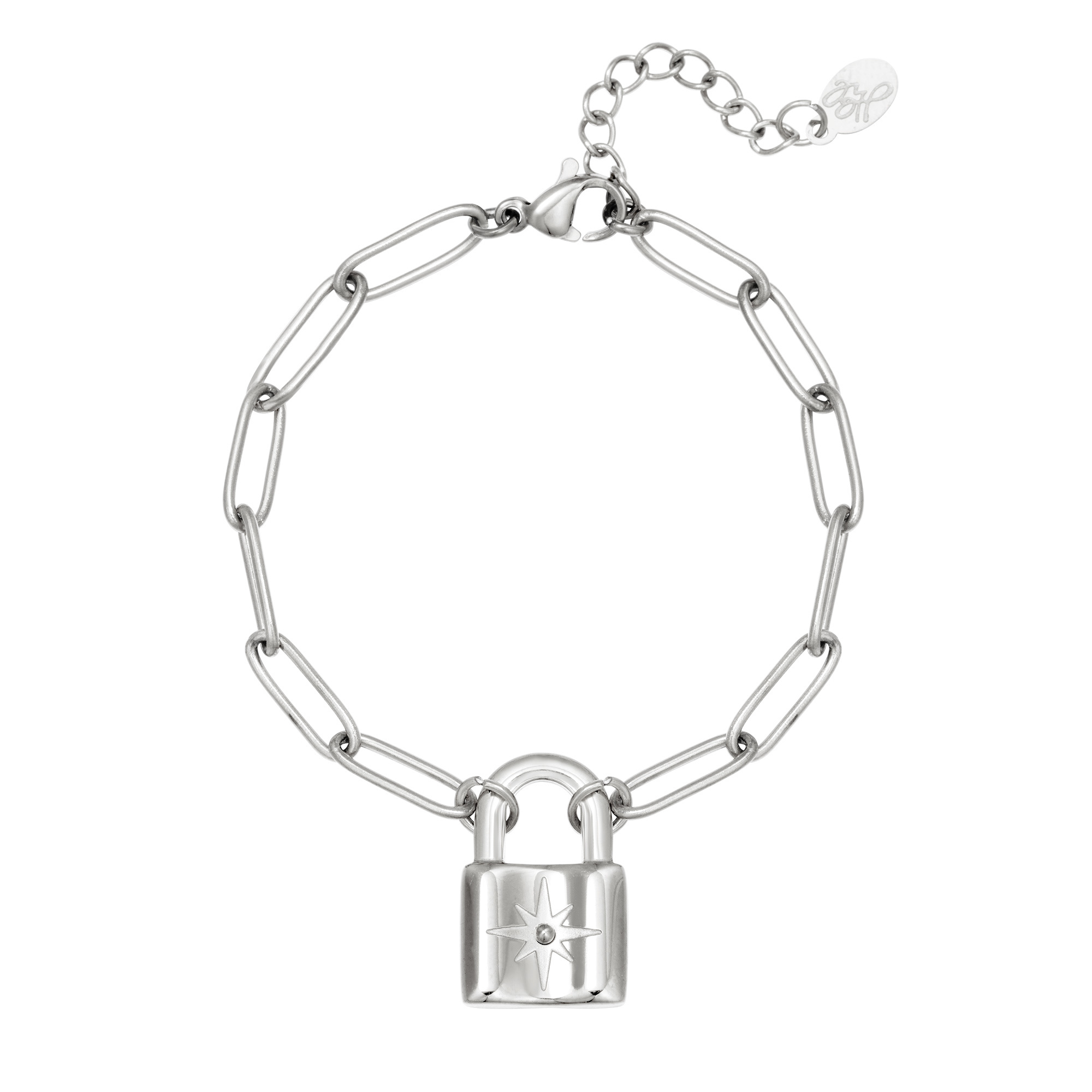 By Moise ARMBAND CUTE LOCK ZILVER