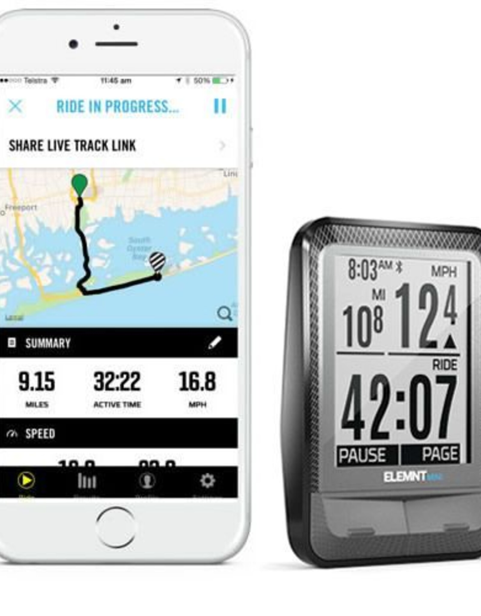 Wahoo Fitness Wahoo ELEMNT MINI Fiets Computer + RPM Speed