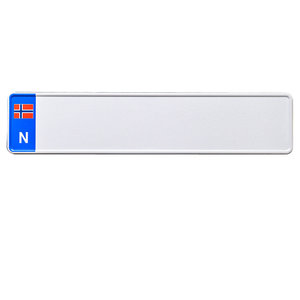 Noorse kentekenplaat wit met naam