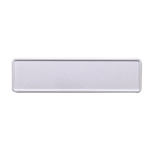 Witte midi kentekenplaat met naam 34x9cm