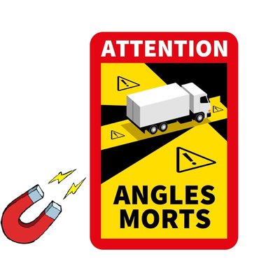 ATTENTION ANGLES MORTS magneet sticker