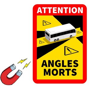 ATTENTION ANGLES MORTS BUS MAGNEET STICKER