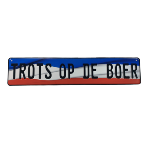 Nederlandse vlag  funplaat TROTS OP DE BOER