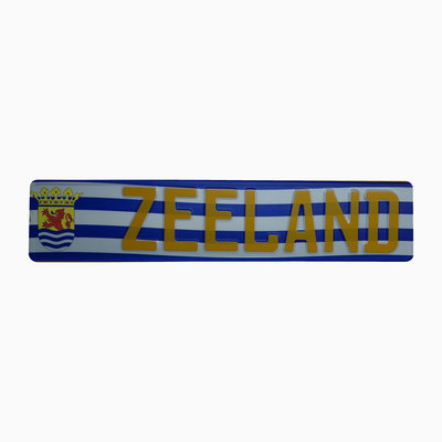 Vlag Zeeland kentekenplaat met naam