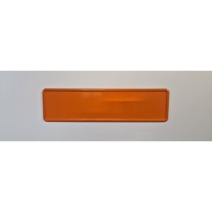 Midi kentekenplaat oranje  ca. 34x9 met naam