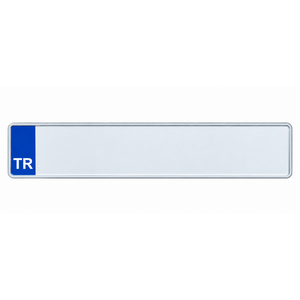Turkse kentekenplaat met naam, logo blauw