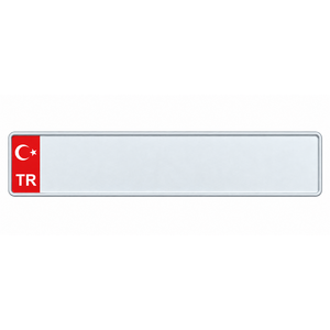 Turkse kentekenplaat met naam, logo rood