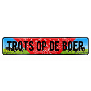 TROTS OP DE BOER plaat met zakdoekprint