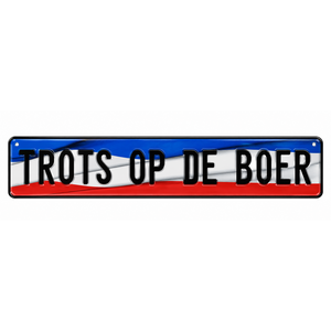 Nederlandse vlag  funplaat TROTS OP DE BOER