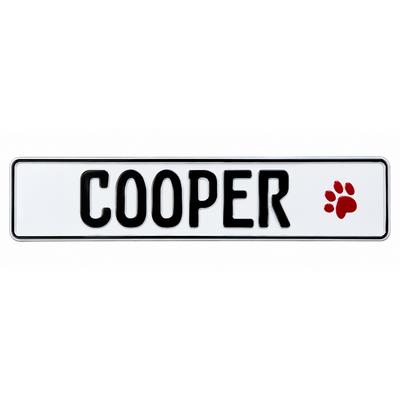 Sticker hondenpootje rood of zwart