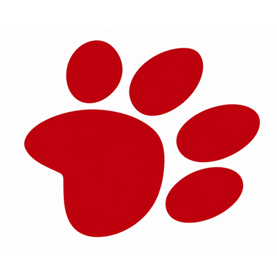 Sticker hondenpootje rood of zwart