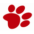 Sticker hondenpootje rood of zwart