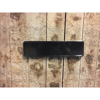 Glans zwarte midi kentekenplaat met naam 34x9