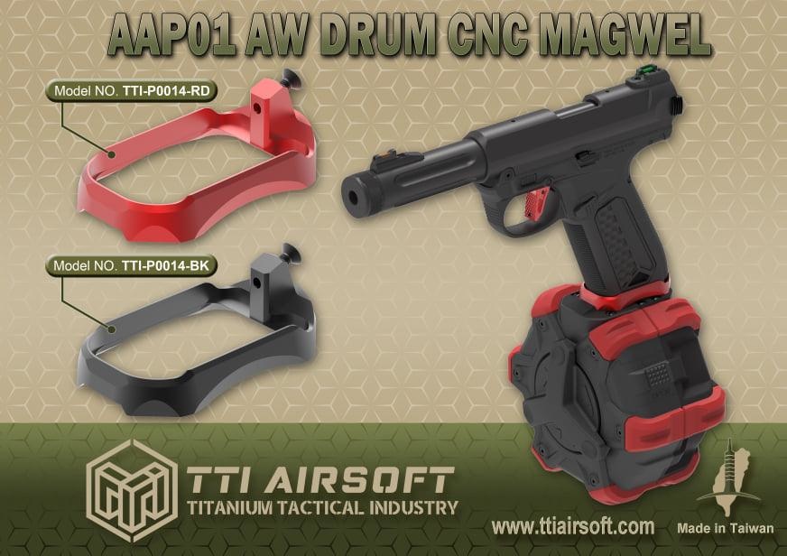 TTI Airsoft TTI CNC Drum Magwell for AAP01 - Black