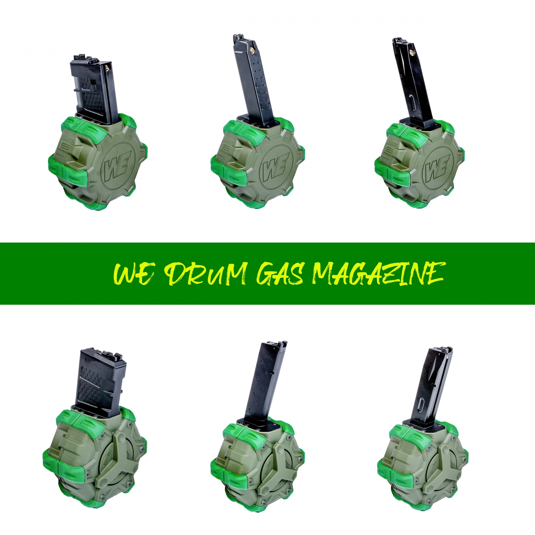 WE (WE Tech) WE G Series/SSP18 Gas Drum Magazine - OD