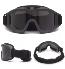 Delta Six Airsoft Goggle V1 - 3 Lenses - Black