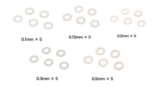 Laylax Laylax - Prometheus Shim Set for AEG Gearbox, 25 set 5x 0.1mm, 0.15, 0.2mm, 0.3mm, 0.5mm
