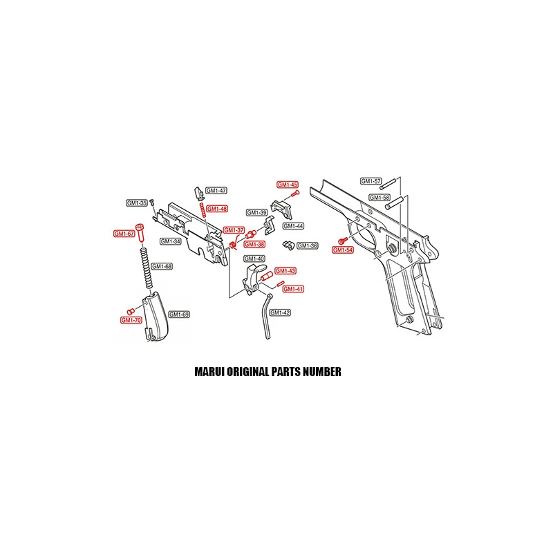Guarder Guarder Chassis Internal Parts For MARUI M1911A1/MEU/M45A1/S70/Detonics