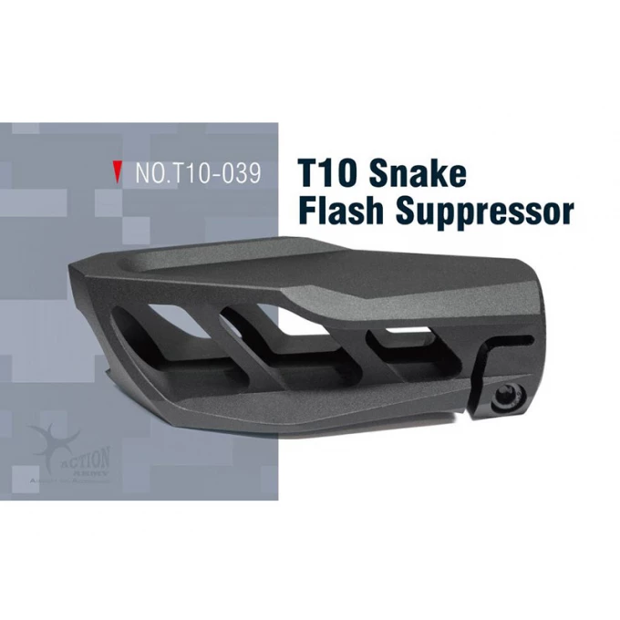 Action Army Action Army Aluminum Flash hider SNAKE T10 14-mm CCW - Black