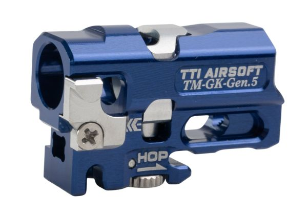 TTI Airsoft TTI Tokyo Marui G series 17 Gen5 MOS & G series 19 GBB Infinity One Piece Full CNC TDC Hop Up Chamber - BLUE