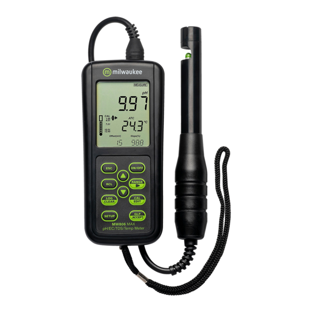 4379 Milwaukee, MW806 MAX, pH/EC/TDS/Temp Meter with ATC