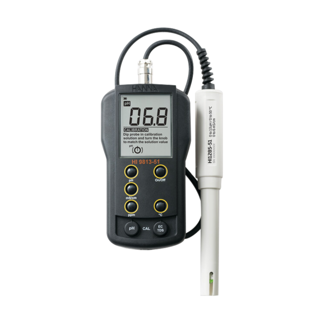 0711 HANNA, HI9813-51, pH/EC/TEMP COMBINATION meter